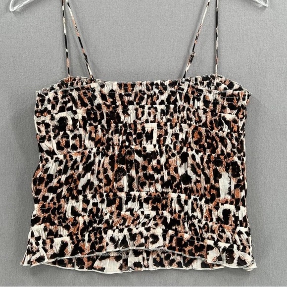 FREE PEOPLE ONE Shirt Womens Small Black White Printed Meridian Corset Top - Picture 2 of 5